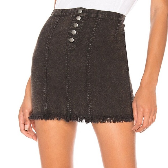 Chaser Skirts Chaser Nwt Button Frayed Mini Skirt In Vintage Purple